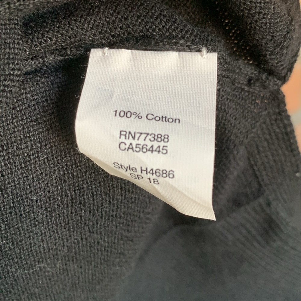 J Crew black cotton v neck sweater size XL capsule wardrobe neutral minimalist - Picture 6 of 8